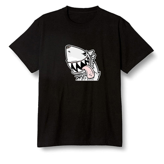 Pop Colour AJ6 Retro Gold Hoops - Shark dog - Black Men T-shirt