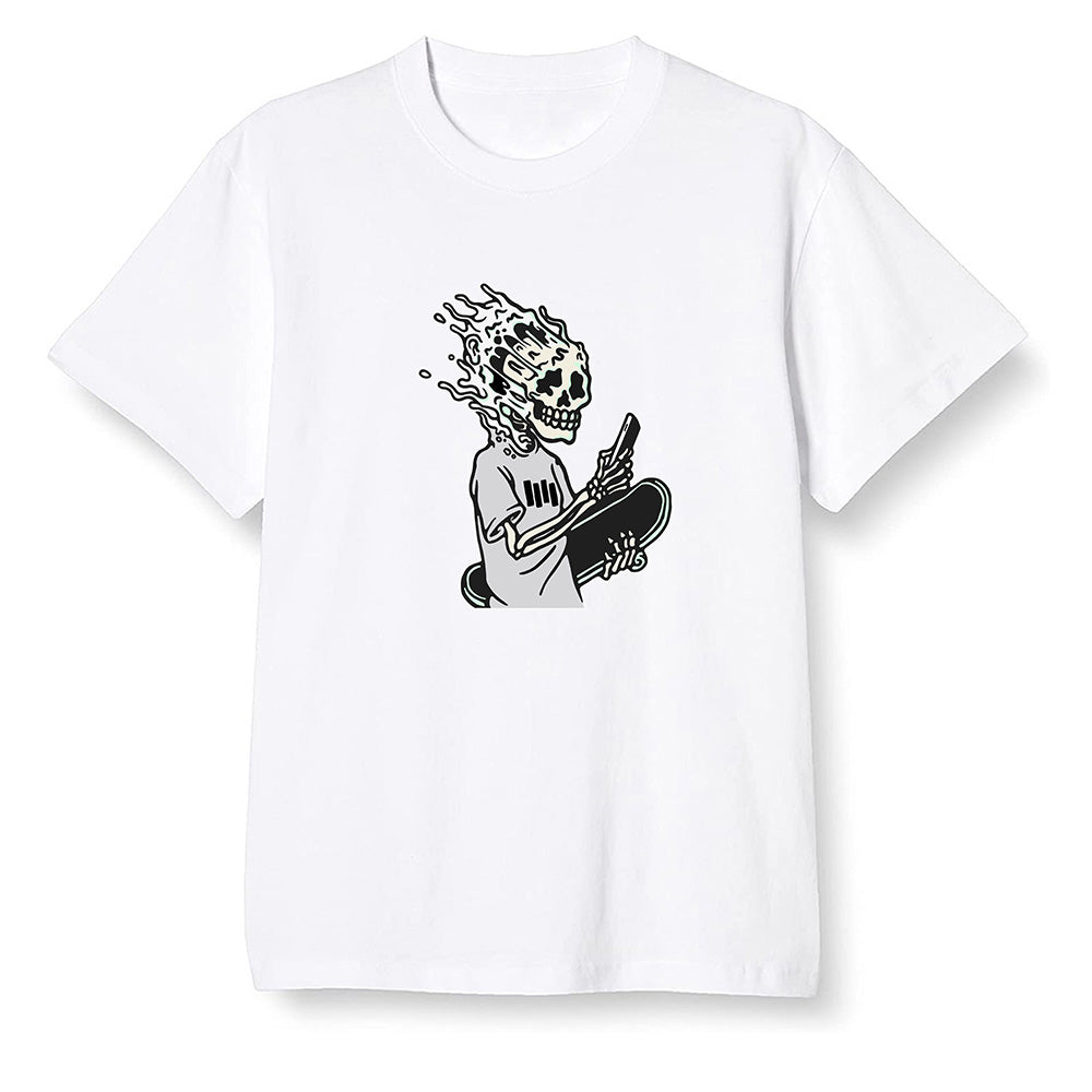 Pop Colour AJ1 Low Retro 'White' White/White-Metallic Silver - Skateboard boy - White Men T-shirt