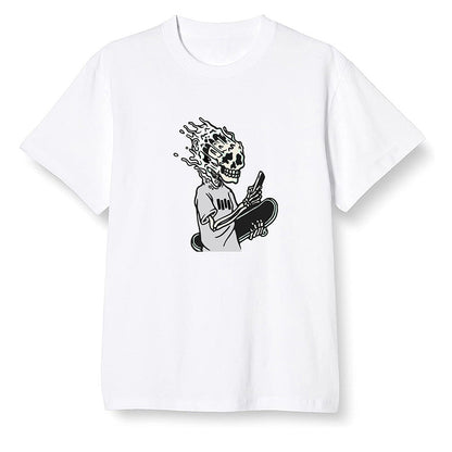 Pop Colour AJ1 Low Retro 'White' White/White-Metallic Silver - Skateboard boy - White Men T-shirt