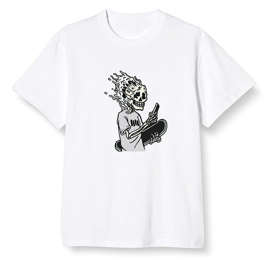Pop Colour AJ1 Low Retro 'White' White/White-Metallic Silver - Skateboard boy - White Men T-shirt