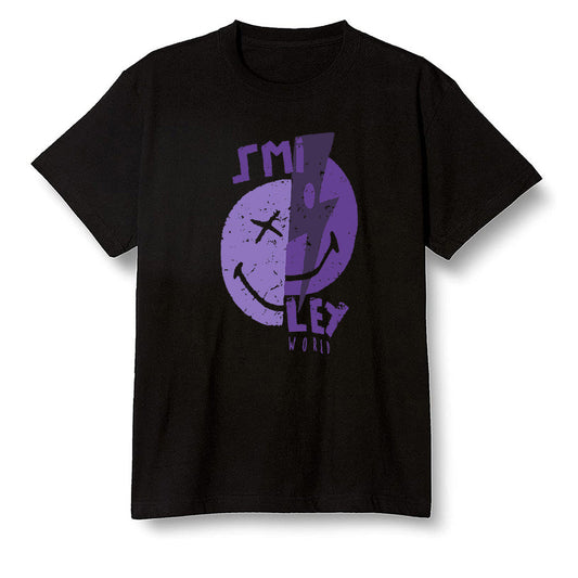Pop Colour AJ1 Retro High OG Court Purple - Smiley  - Black Men T-shirt