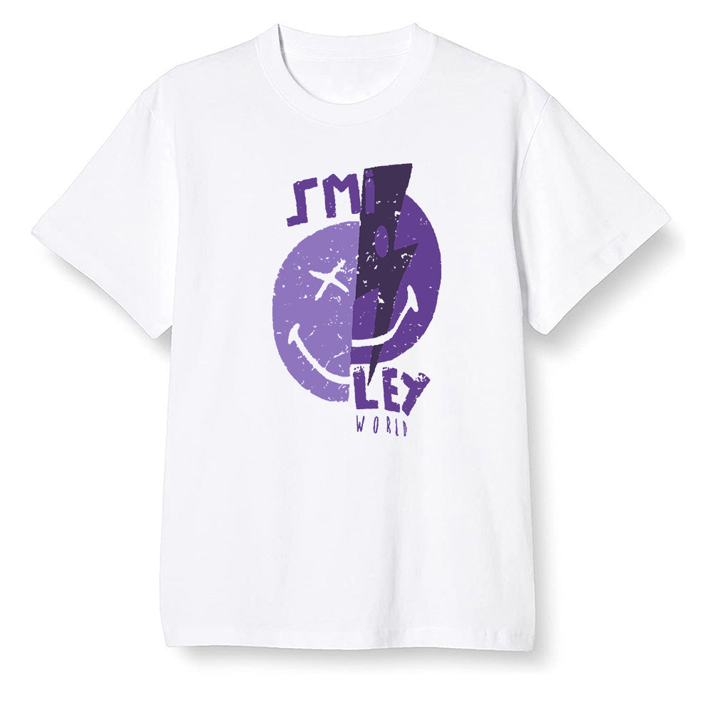 Pop Colour AJ1 Retro High OG Court Purple - Smiley  - White Men T-shirt