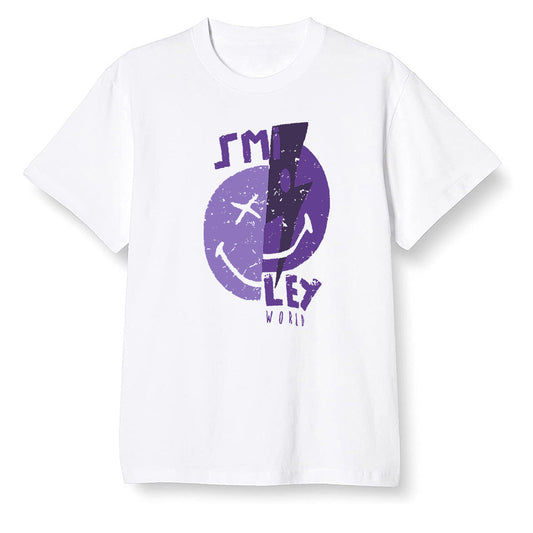 Pop Colour AJ1 Retro High OG Court Purple - Smiley  - White Men T-shirt