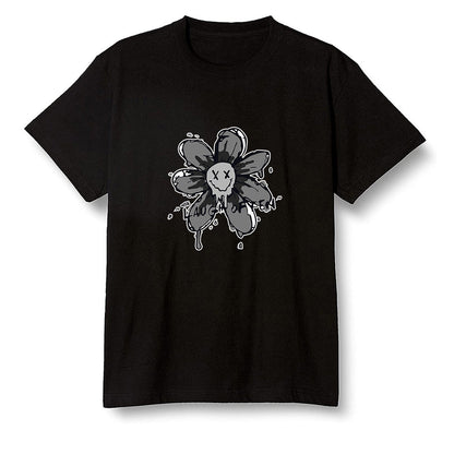 Pop Colour AJ1 Low 'Triple Black' Black - Smiling flower - Black Men T-shirt