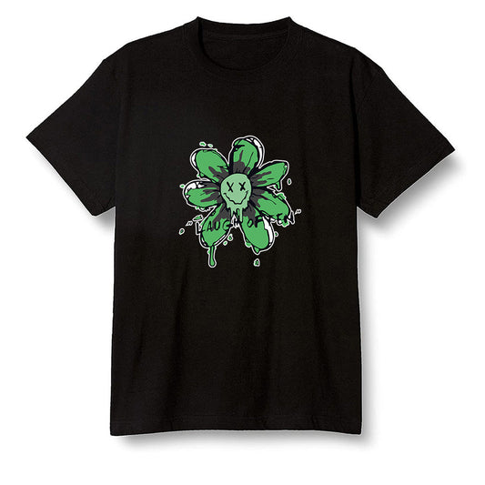 Pop Colour AJ1 Retro High OG Pine Green J10456 - Smiling flower - Black Men T-shirt