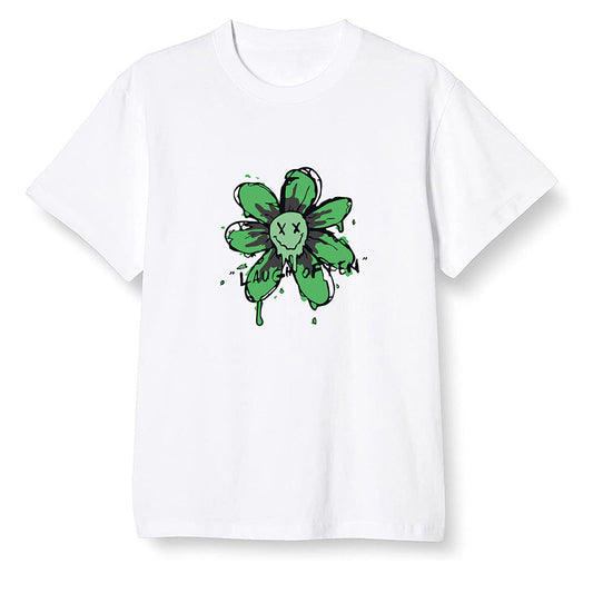 Pop Colour AJ1 Retro High OG Pine Green J10456 - Smiling flower - White Men T-shirt