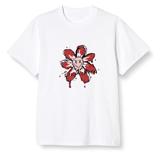 Pop Colour AJ1 Retro High OG Chicago - Smiling flower - White Men T-shirt