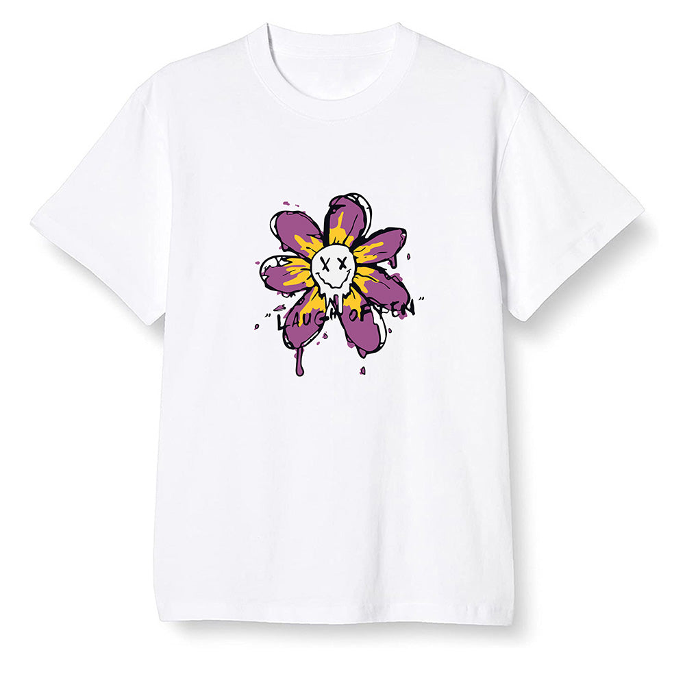 Pop Colour AJ1 Retro High OG Brotherhood - Smiling flower - White Men T-shirt