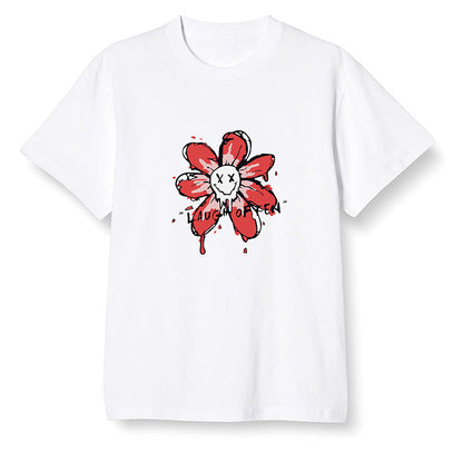 The 10 Pop Colour AJ1 Joint Model - Smiling flower - White Men T-shirt