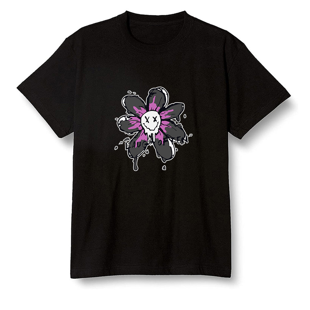 Pop Colour AJ1 Zoom Cmft Psg - Smiling flower - Black Men T-shirt