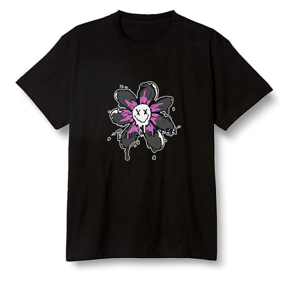 Pop Colour AJ1 Zoom Cmft Psg - Smiling flower - Black Men T-shirt