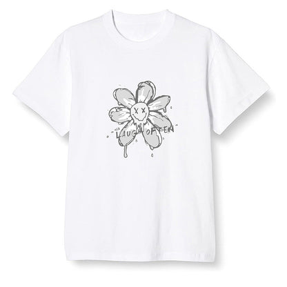 Pop Colour AJ1 Retro High OG CO Japan - Neutral Grey - Smiling flower - White Men T-shirt