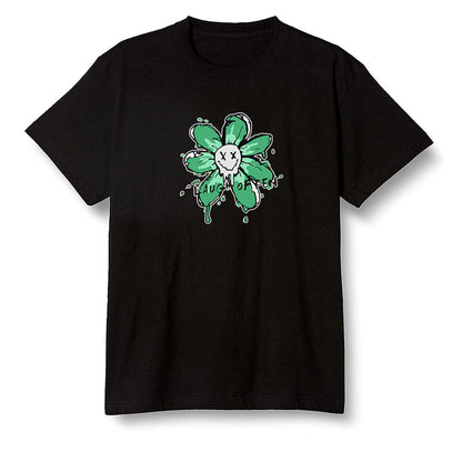 Pop Colour AJ13 Retro 'Lucky Green' - Smiling flower - Black Men T-shirt