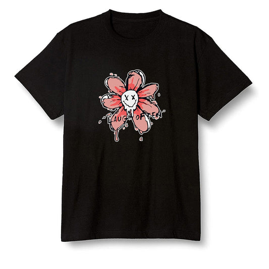 Pop Colour AJ6 Retro NRG Rust Pink - Smiling flower - Black Men T-shirt