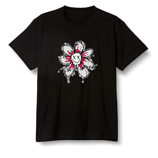 Pop Colour AJ6 Retro Carmine - Smiling flower - Black Men T-shirt