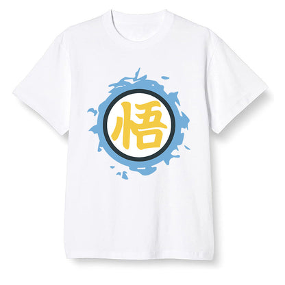 Pop Colour AJ1 Retro Low 'West Coast' White/Varsity Maize-University Blue - The logo Go Gi of Son Goku  - White Men T-shirt