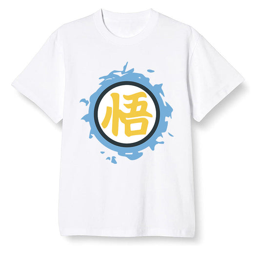Pop Colour AJ1 Retro Low 'West Coast' White/Varsity Maize-University Blue - The logo Go Gi of Son Goku  - White Men T-shirt