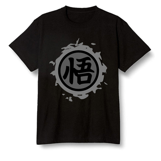 Pop Colour AJ1 Low 'Triple Black' Black - The logo Go Gi of Son Goku  - Black Men T-shirt