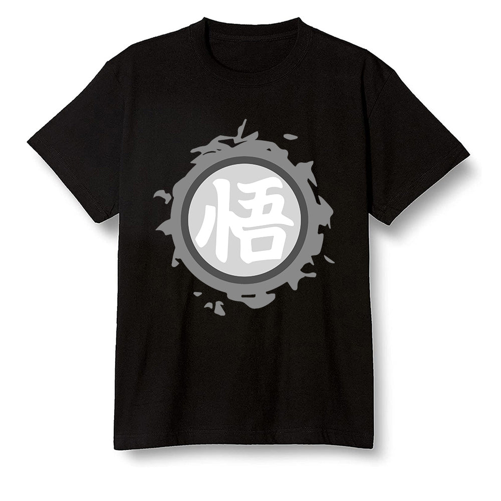 Pop Colour AJ1 Low Triple White - The logo Go Gi of Son Goku  - Black Men T-shirt
