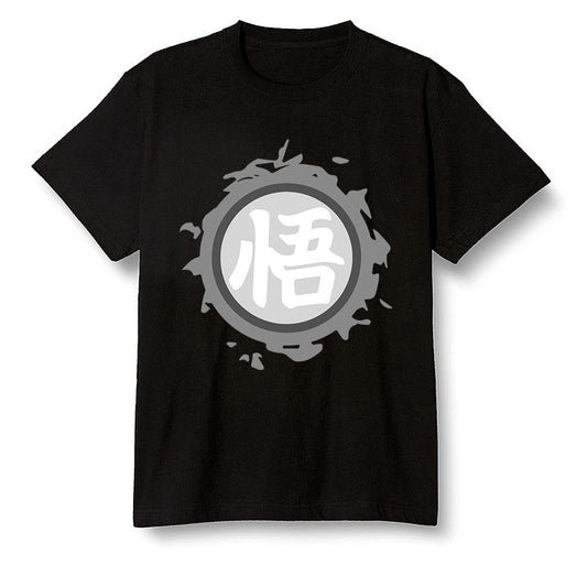 Pop Colour AJ1 Low Triple White - The logo Go Gi of Son Goku  - Black Men T-shirt