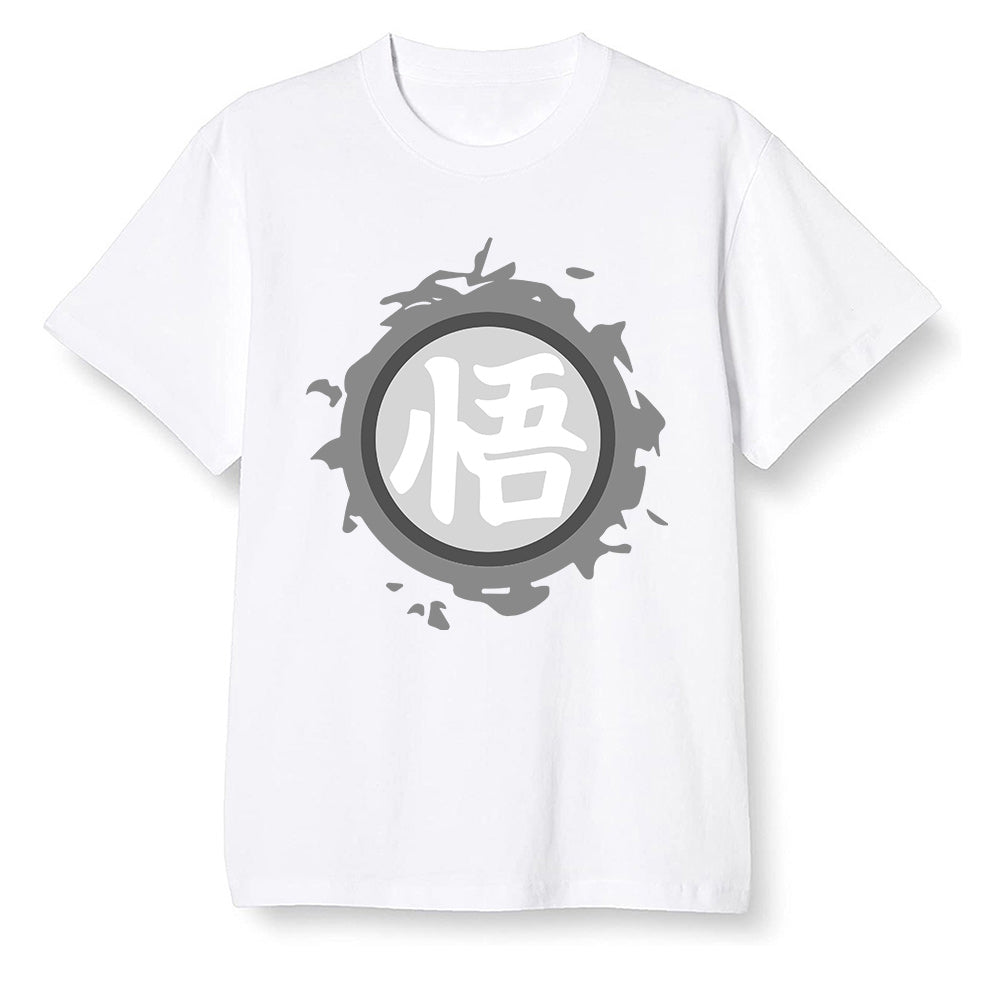 Pop Colour AJ1 Low Triple White - The logo Go Gi of Son Goku  - White Men T-shirt