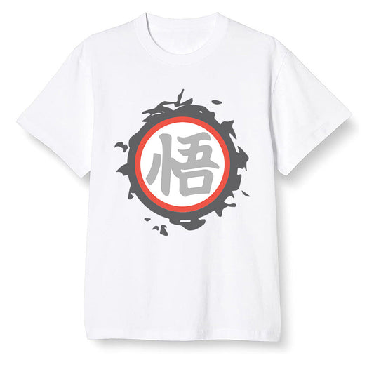 Pop Colour AJ1 Low GS Light Smoke Grey - The logo Go Gi of Son Goku  - White Men T-shirt