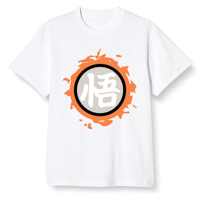 Pop Colour AJ1 Retro High OG Shattered Backboard Away - The logo Go Gi of Son Goku  - White Men T-shirt