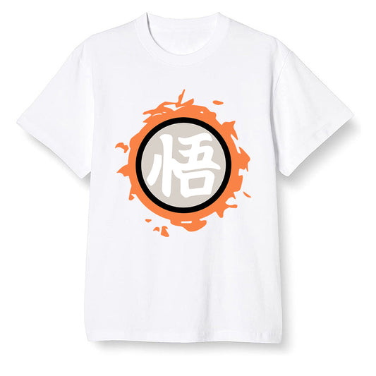 Pop Colour AJ1 Retro High OG Shattered Backboard Away - The logo Go Gi of Son Goku  - White Men T-shirt