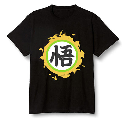 Pop Colour AJ1 Retro High OG Volt Gold - The logo Go Gi of Son Goku  - Black Men T-shirt