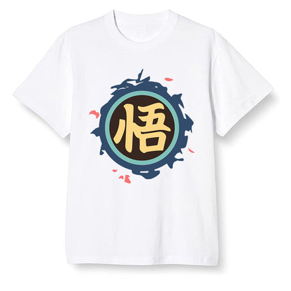 Pop Colour AJ1 Retro High OG Tokyo Bio Hack - The logo Go Gi of Son Goku  - White Men T-shirt