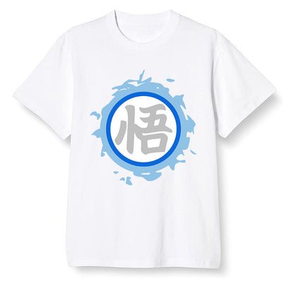 Pop Colour AJ1 Retro High OG Hyper Royal - The logo Go Gi of Son Goku  - White Men T-shirt