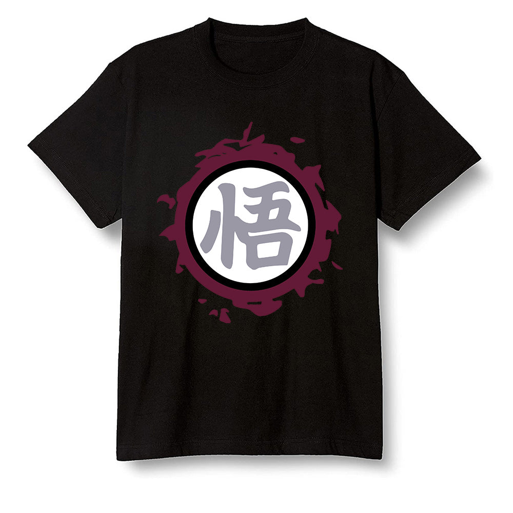 Pop Colour AJ1 Retro High OG Bordeaux - The logo Go Gi of Son Goku  - Black Men T-shirt