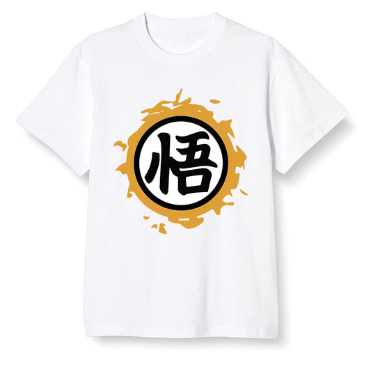 Pop Colour AJ1 Retro High OG Rookie Of The Year - The logo Go Gi of Son Goku  - White Men T-shirt