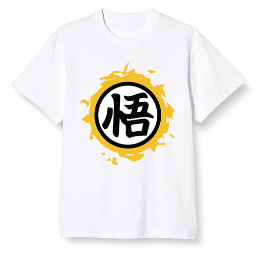 Pop Colour AJ1 Retro High OG Pollen - The logo Go Gi of Son Goku  - White Men T-shirt