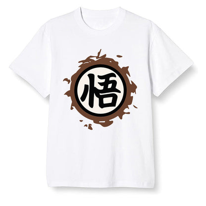 Pop Colour AJ1 High OG TS SP Travis Scott - Mocha - The logo Go Gi of Son Goku  - White Men T-shirt