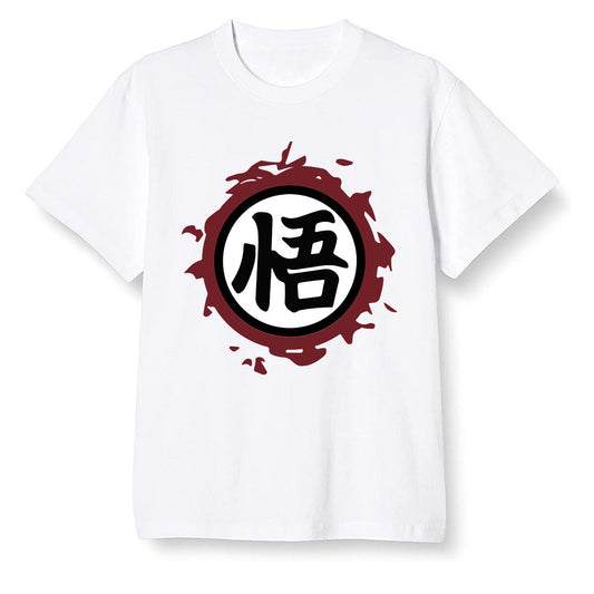 Pop Colour AJ1 Retro High OG SP White/Royal/Varsity Red/Black - The logo Go Gi of Son Goku  - White Men T-shirt