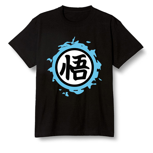 Pop Colour AJ6 Retro Unc - Univeristy Blue - The logo Go Gi of Son Goku - Black Men T-shirt