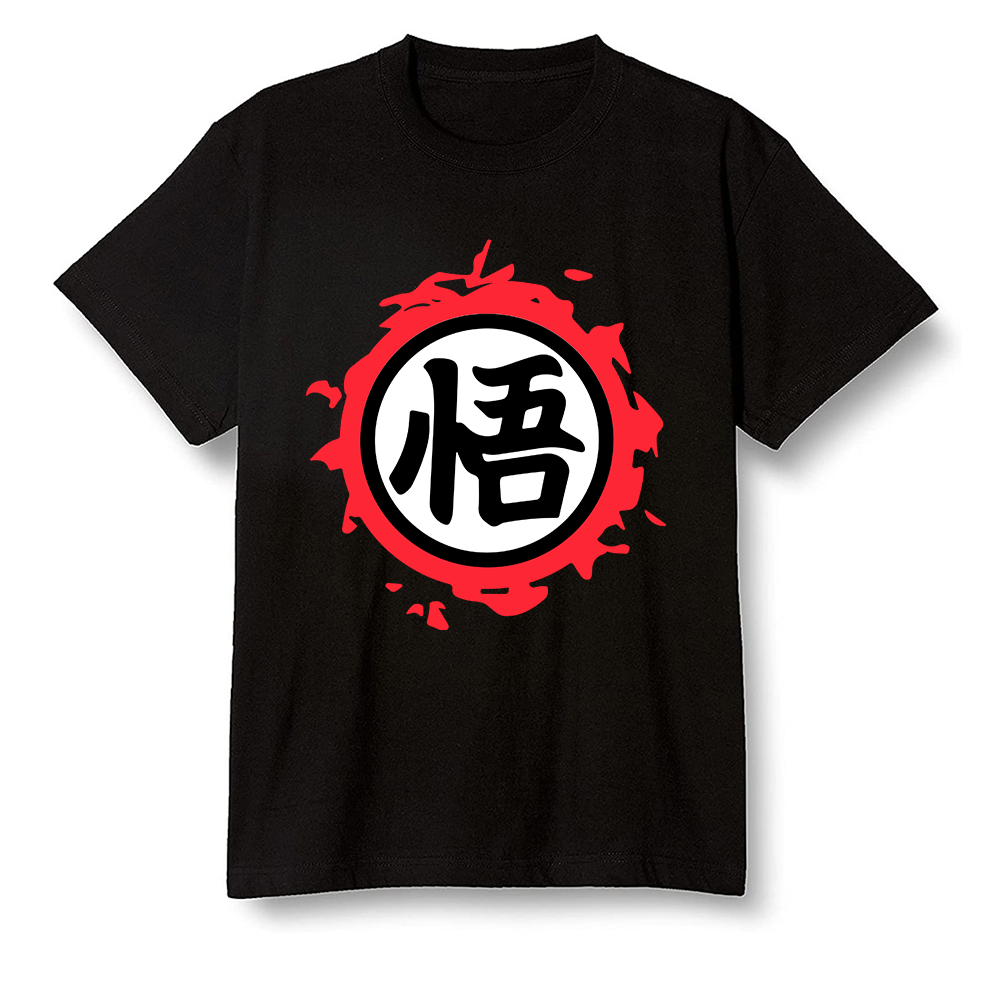 Pop Colour AJ6 Retro Black Infrared - The logo Go Gi of Son Goku - Black Men T-shirt