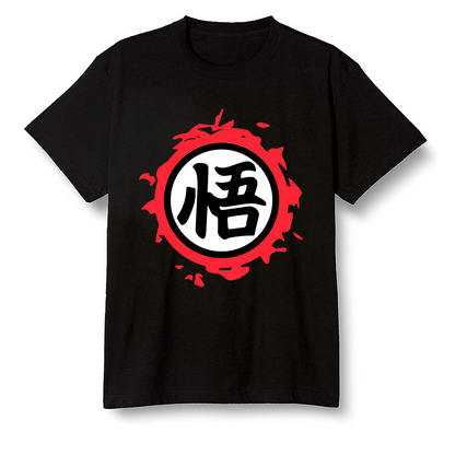 Pop Colour AJ6 Retro Black Infrared - The logo Go Gi of Son Goku - Black Men T-shirt