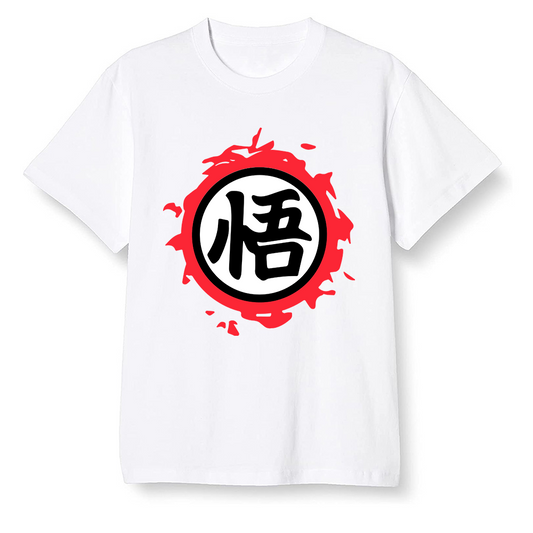 Pop Colour AJ6 Retro Black Infrared - The logo Go Gi of Son Goku - White Men T-shirt