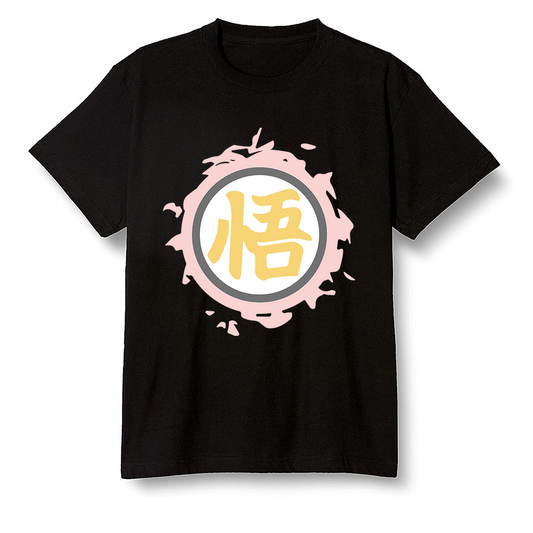 Pop Colour AJ6 Retro Gold Hoops - The logo Go Gi of Son Goku - Black Men T-shirt