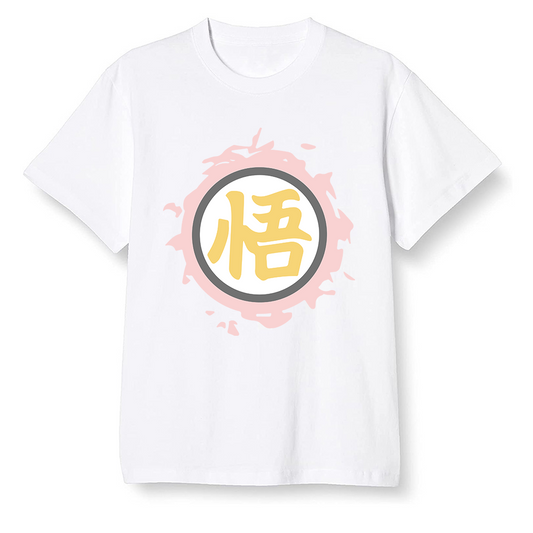 Pop Colour AJ6 Retro Gold Hoops - The logo Go Gi of Son Goku - White Men T-shirt