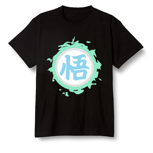 Pop Colour AJ6 Tiffany Blue - The logo Go Gi of Son Goku - Black Men T-shirt