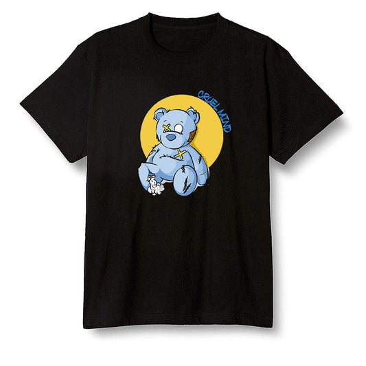 Pop Colour AJ1 Retro Low 'West Coast' White/Varsity Maize-University Blue - "Torn Teddy" Cruel Mind - Black Men T-shirt
