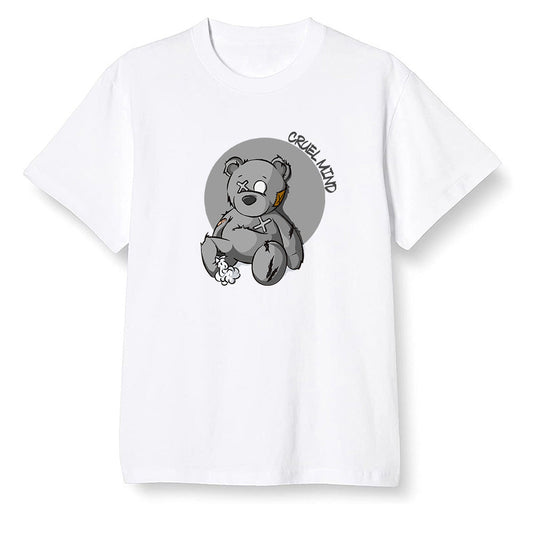 Pop Colour AJ1 Low 'Triple Black' Black - "Torn Teddy" Cruel Mind - White Men T-shirt