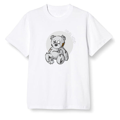 Pop Colour AJ1 Low Triple White - "Torn Teddy" Cruel Mind - White Men T-shirt