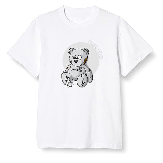 Pop Colour AJ1 Low Triple White - "Torn Teddy" Cruel Mind - White Men T-shirt