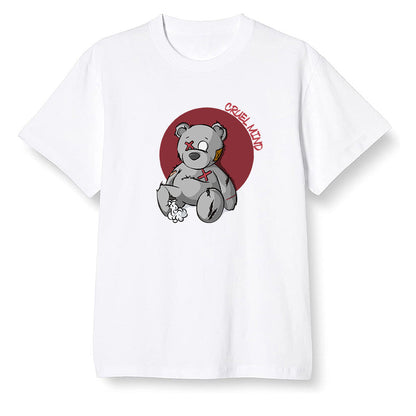 Pop Colour AJ1 Low Black Toe - "Torn Teddy" Cruel Mind - White Men T-shirt