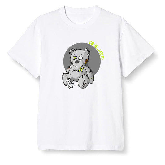 Pop Colour AJ1 Mid Grey Volt - "Torn Teddy" Cruel Mind - White Men T-shirt