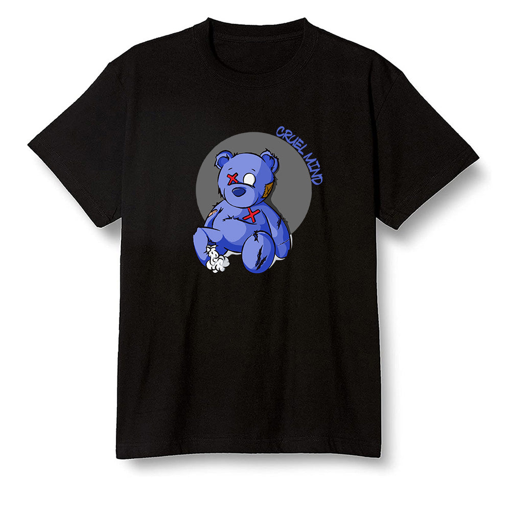 Pop Colour AJ1 Mid Hyper Royal - "Torn Teddy" Cruel Mind - Black Men T-shirt